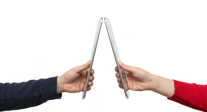 Isolated Human Hands Hold Silver Metal Tongs Transparent Background