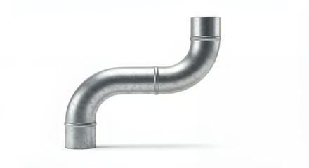 Steel pipe elbow isolated