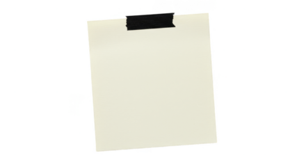 Isolated Square Note with Adhesive Tape on Transparent Background