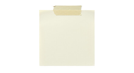 Isolated Memo Note with Beige Paper Adhesive Tape Reminder Notice