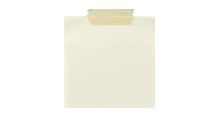 Isolated Memo Note with Beige Paper Adhesive Tape Reminder Notice