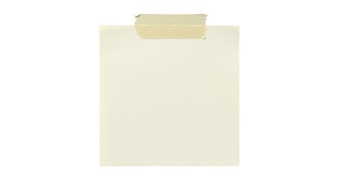 Isolated Memo Note with Beige Paper Adhesive Tape Reminder Notice