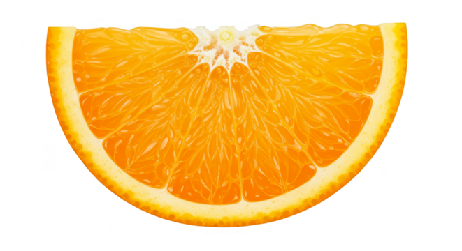 Isolated Juicy Orange Slice Fresh Fruit Vitamin Transparent Background