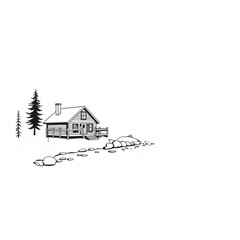 A fishing lodge beside a salmon-rich river