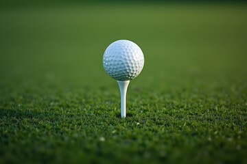 Golf Ball on a Tee Ready for the Drive A Symbol of Precision and Potential on the Green Course