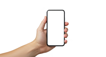 Phone Mockup Held In Hand with Transparent Background Design
