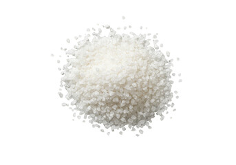 Pile of White Crystal Salt Ingredient Isolated on Transparent Background