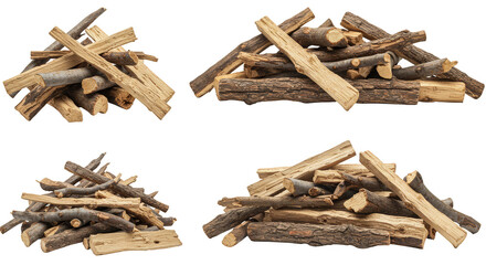 Pile of Wood Logs Firewood Timber Fuel Tree Trunks Isolated PNG
