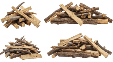 Pile of Wood Logs Firewood Timber Fuel Tree Trunks Isolated PNG