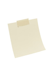 Isolated PNG of Yellow Sticky Note Paper with Adhesive Tape Reminder