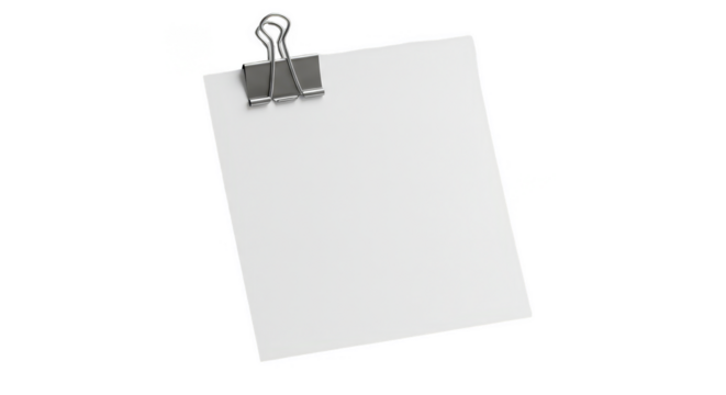 Isolated Paper Clipboard Note with Clip Office Memo Transparent PNG