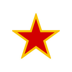 Communist red star icon isolated on white background, Golden red star, champion and winner sign template