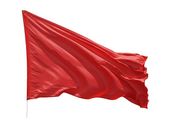 Isolated Red Waving Flag Sign On Transparent Background Illustration