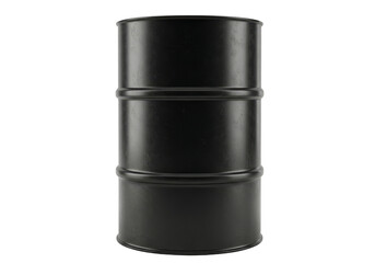 Realistic 3d Illustration of Shiny Black Metal Oil Barrel Isolated