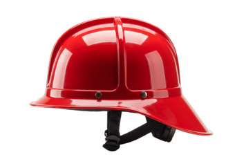 Realistic Image of Red Protective Hard Hat Construction Safety Helmet