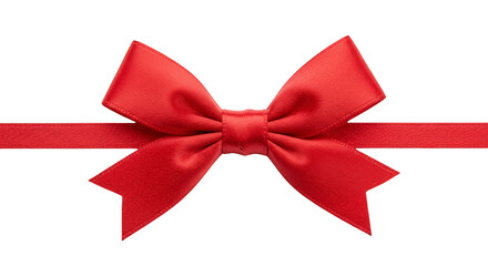 Fototapeta premium Red Ribbon Bow Gift Decoration Present Celebration Transparent PNG