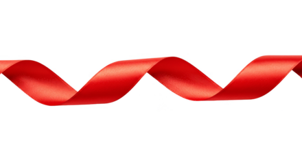 Red Spiral Ribbon Silk Tape Shiny Curve Cutout Decoration