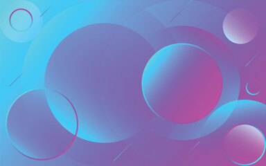 Futuristic Gradient Abstract Background with Glowing Circles and Lines, Neon Blue and Pink. Illustration vector 10 eps.
