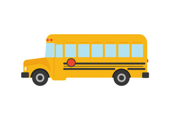 A side view of a cartoon yellow school bus © Chico Store