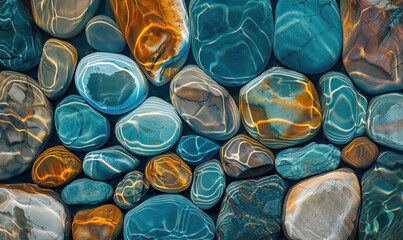 Underwater rocks with light refraction natural textures and patterns