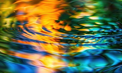 Vibrant water reflections abstract color patterns fluid motion design