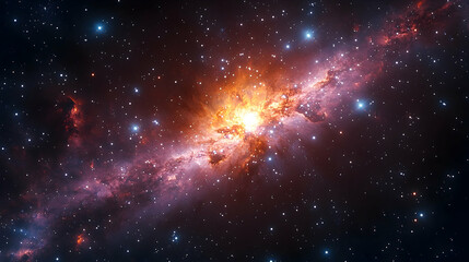 Vibrant nebula in deep space cosmic clouds and stars