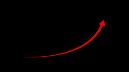 arrow rising transparent channel, Rising arrow.Animated of business growth icon animation. Business growth arrow animated video. 4K Video motion graphic animation. - Powered by Adobe
