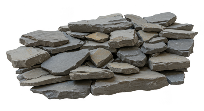 Isolated Stone Wall Texture Gray Rock Background Stacked Backdrop