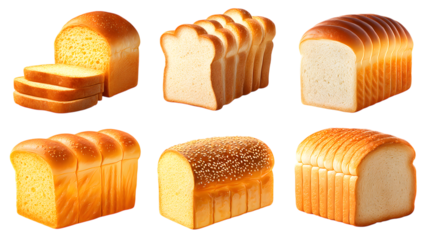 Delicious homemade baked bread slices and a whole loaf of wheat bread perfect for breakfast or a snack