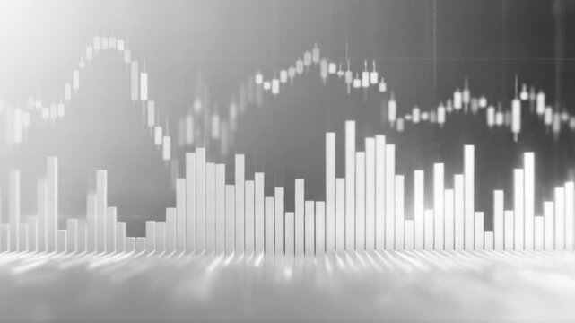 Minimalist Monochrome Stock Market Data Visualization for Financial Analysis