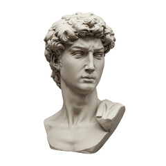 Isolated Transparent Background of Marble Statue Bust Sculpture
