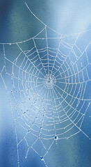 Obraz premium spider web with water drops