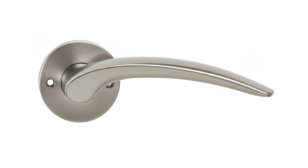 Metal Door Handle Interior Hardware Elegant Style on Transparent Background