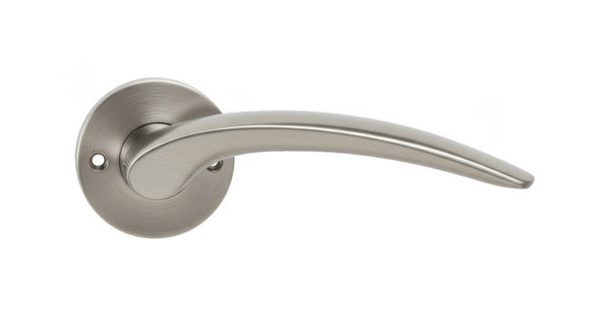 Metal Door Handle Interior Hardware Elegant Style on Transparent Background