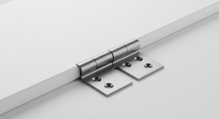 Metal hinges on white background