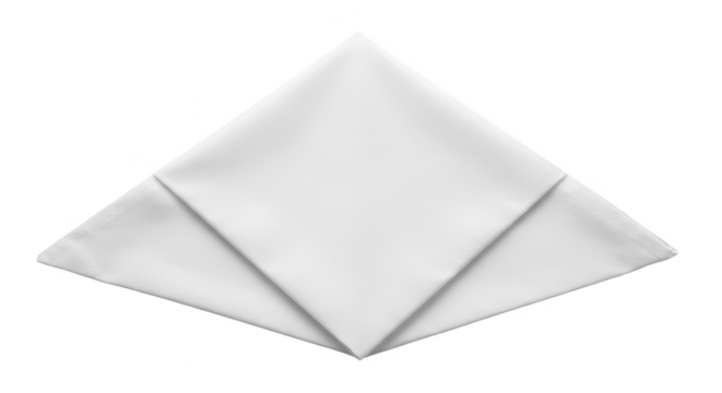 Isolated White Folded Paper Napkin Clean Square Tableware Background