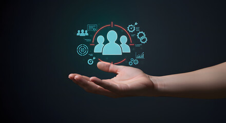 Human Resources and Teamwork Concept on Hand