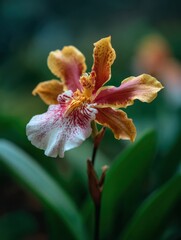 Fototapeta premium An Elegant And Vibrant Single Orchid Flower