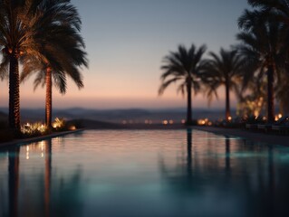 Obraz premium An Enigmatic Desert Oasis as Evening Falls