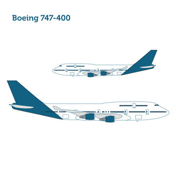 Classic Boeing 747-400 Quad-Engine Jumbo Jet with Iconic Humpback Upper Deck Design
