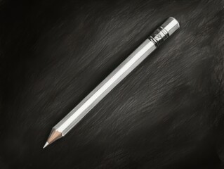 Naklejka premium Single white pencil on a dark surface