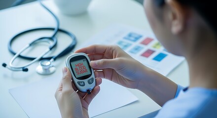 diabetes handheld glucose monitor high blood sugar reading healthcare tools