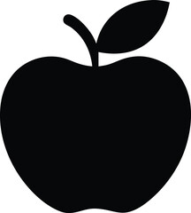 Apple silhouette icon EPS transparent, Simple Black Apple Icon Graphic vector