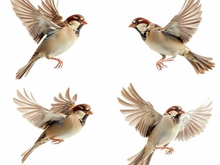 Fototapeta premium Sparrows in flight