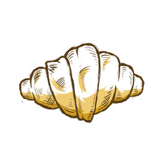 croissant vintage hand drawn illustration