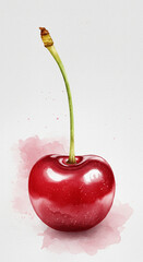 red cherry on a white background