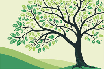 Stylized Tree with Leaves – Nature Vector Set