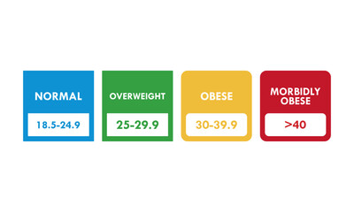 Body mass index design logo template illustration