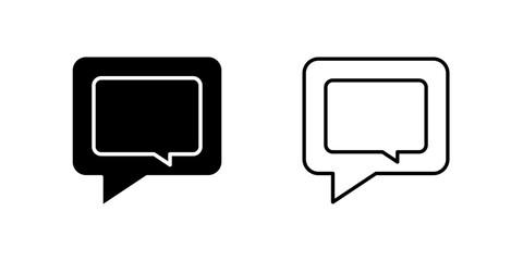Naklejka premium Chat icon set illustrating conversation bubbles for communication and social media.