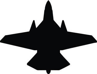 Fighter jet vector, jet fighter aircraft vector. Military Power Modern Fighter Jet silhouette Soaring in Black vector Illustration